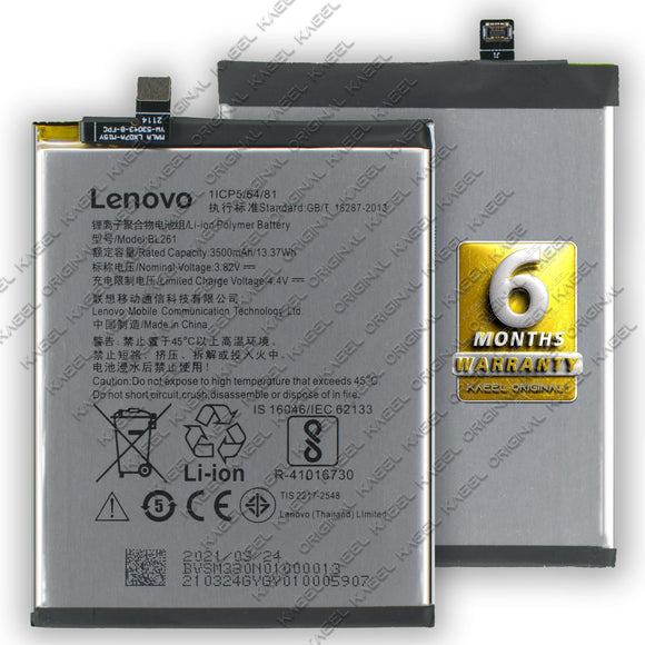 KAEEL ORIGINAL BL261 3500mAh for Lenovo Vibe K5 Note A7020A40 A7020A48 Lemon K5 Note K52T38 K52E78 with 6 Months Warranty.