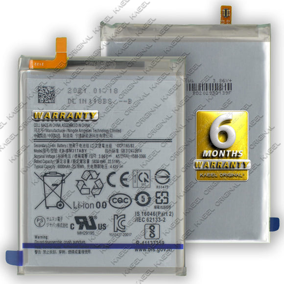 KAEEL ORIGINAL EB-BM317ABY 6000mAh for Samsung Galaxy M31s with 6 Months Warranty.