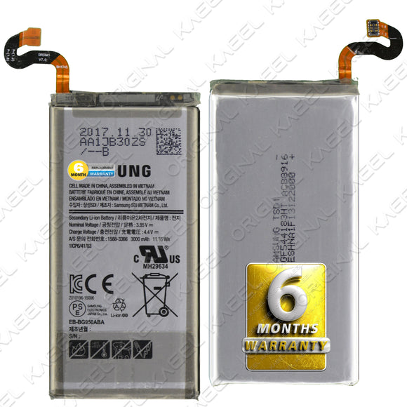 KAEEL ORIGINAL EB-BG950ABA Battery 3000mAh for Samsung Galaxy S8 All Versions: G950F, G950FD, G950U, G950A, G950P, G950T, G950V, G950R4, G950W, G950S/G950K/G950L, G9500 with 6 Months Warranty.