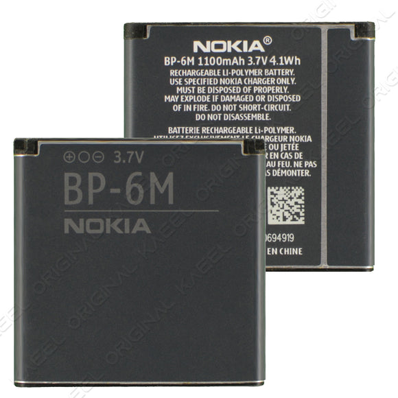 KAEEL ORIGINAL BP-6M Battery for Nokia 6233 6280 6288 9300 N73 N93 3250 9300 9300i 1100mAh with 6 Months Warranty.