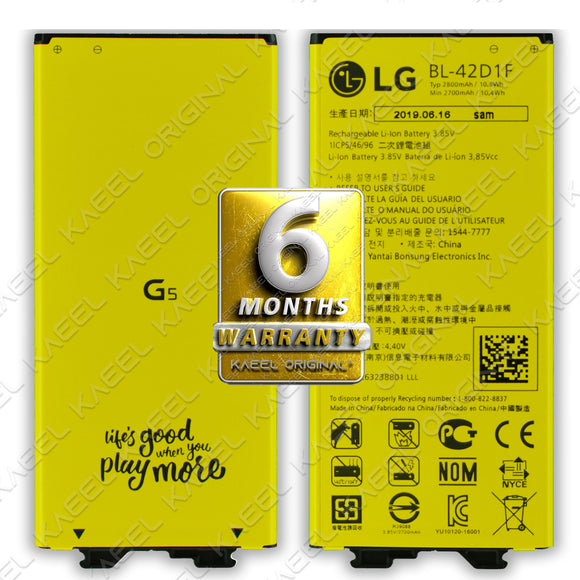 KAEEL ORIGINAL BL-42D1F Battery 2800mAh for LG G5 ‎H850 H860 H868 LS992 F700, VS987 US992 H820 H830 H840 with 6 Months Warranty.